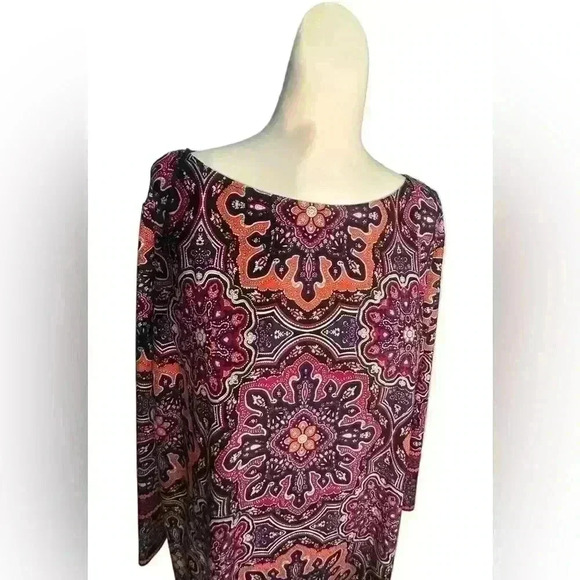 Mid Length Long Sleeve Colorful Dress Size 18W - Picture 1 of 5